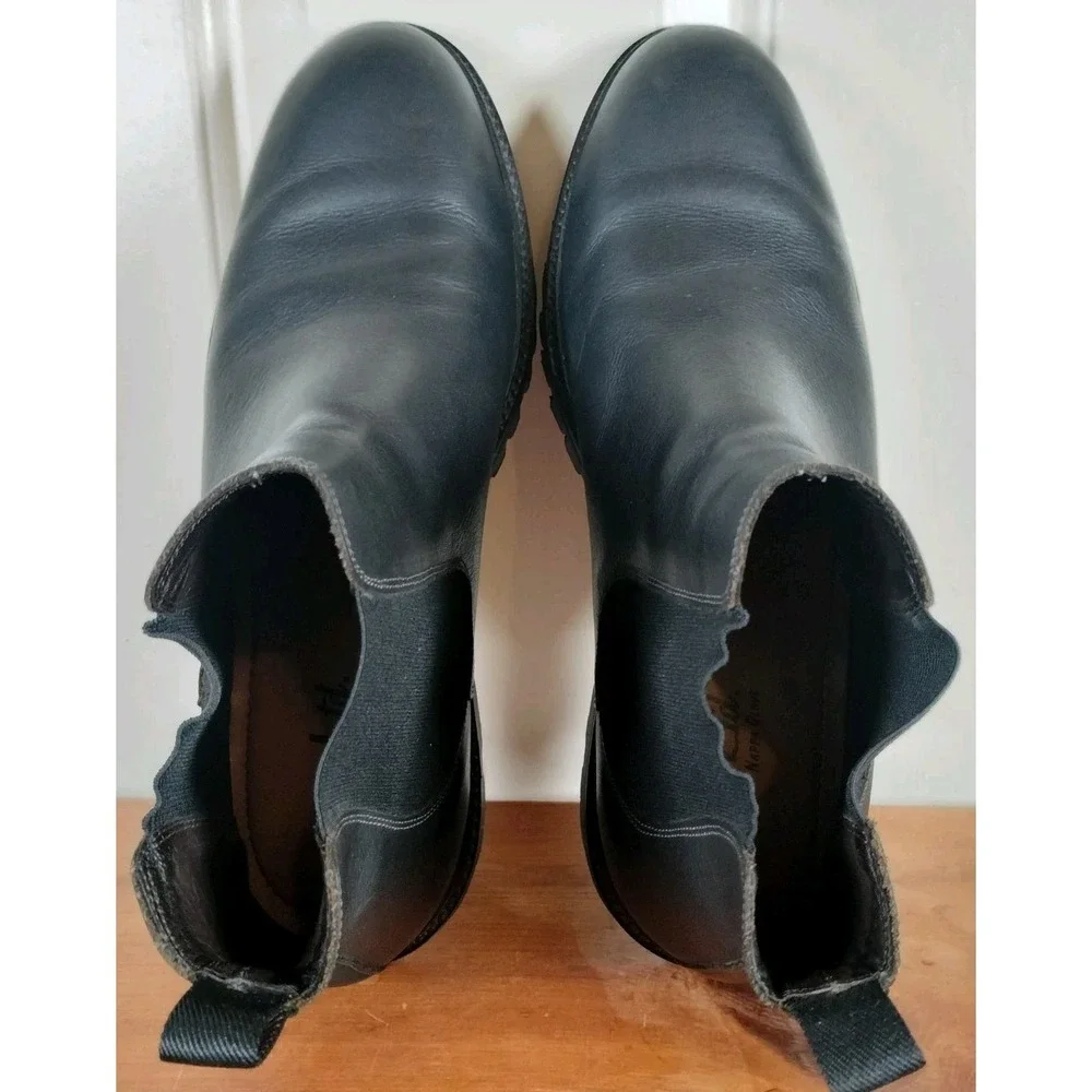 FLAG LTD Men's Max Black Leather Chelsea Boots Size 11 M Lug Sole Brazil G21